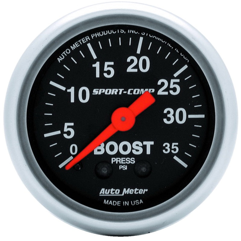 Autometer Sport-Comp 52mm 35 PSI Mechanical Boost Gauge