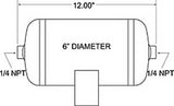 Firestone Air Tank 1 Gallon 6in. x 12in. L (2) 1/4in. NPT Ports 150 PSI Max - Black (WR17609125)