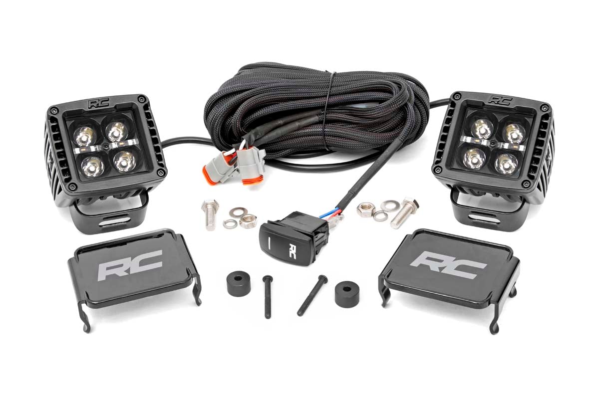 LED Light Kit | Cowl Mount | 2" Black Pair | White DRL | Jeep Gladiator JT/Wrangler JL (18-26)