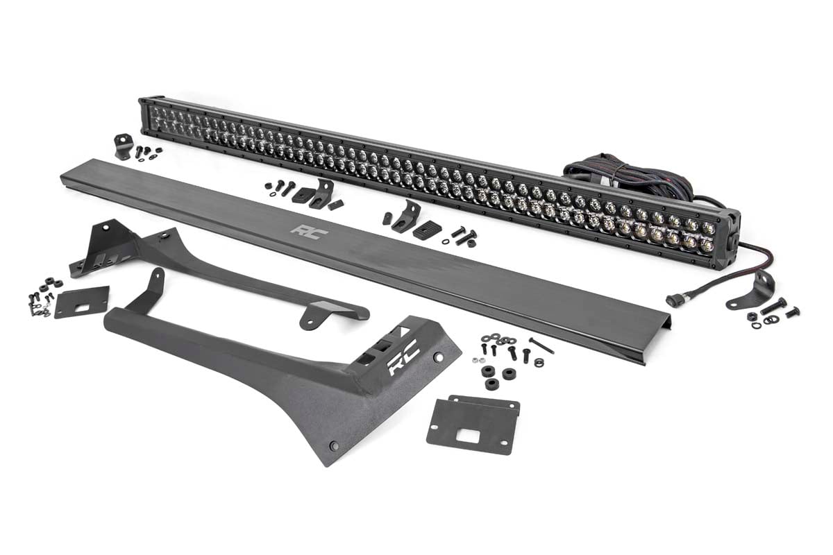 LED Light Kit | Windshield | 50" BLK Dual Row | WHT DRL | Jeep Gladiator JT/Wrangler JL (18-26)