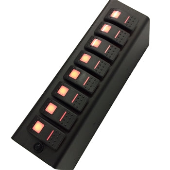 sPOD 07-08 Jeep Wrangler JK Add On Amber LED 8-Switch Panel (for SourceSE)