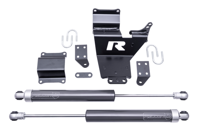 ReadyLIFT 77-23201 - 2005-2026 Ford F450/ F550 10-Lug Dual Steering Stabilizer with Falcons