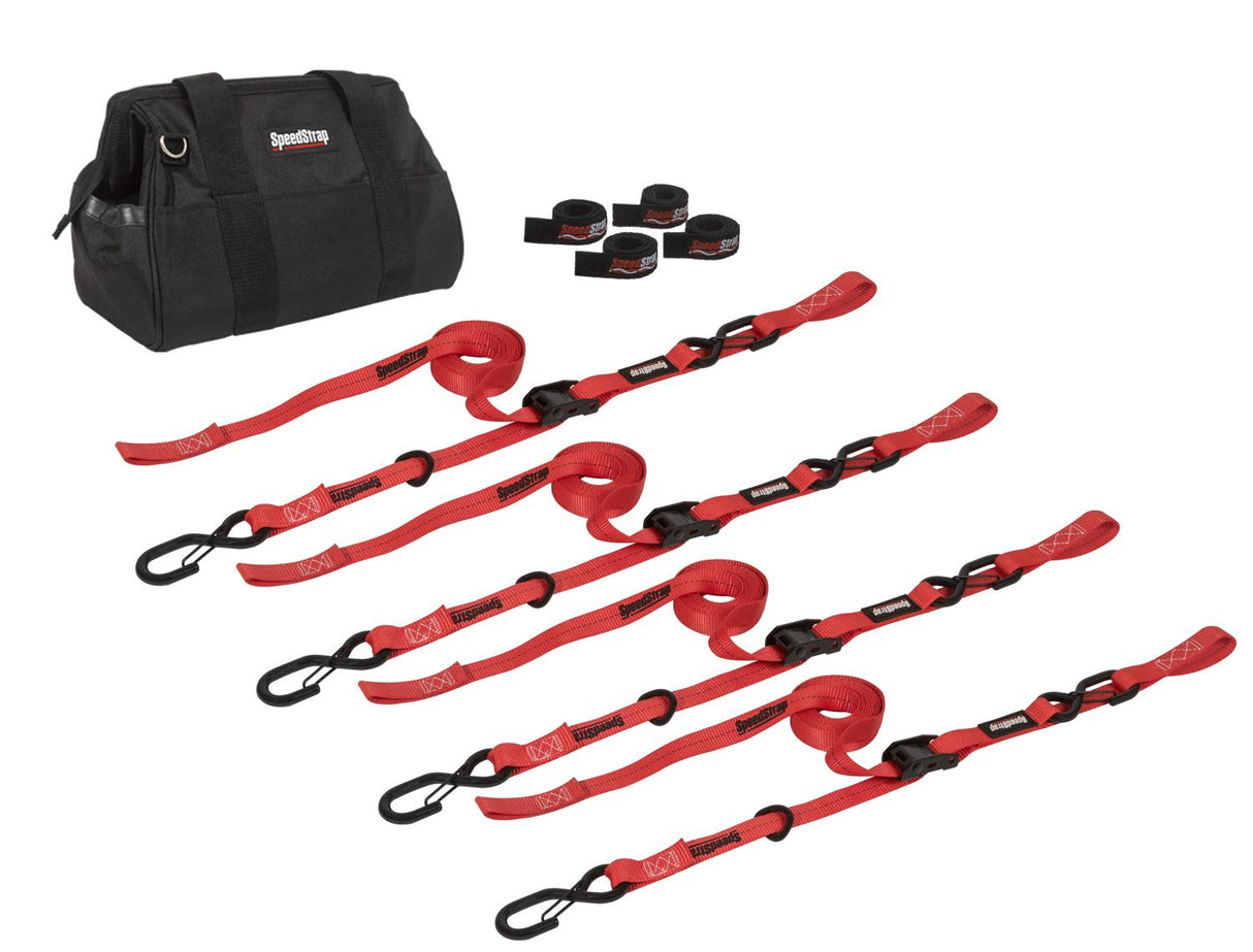 Garage Sale Ultimate ATV/Motorcycle Kit `1" Tie Down (Red)