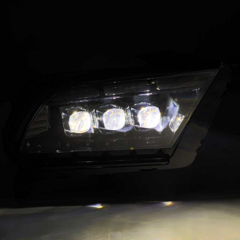 AlphaRex 13-14 Ford Mustang NOVA-Series LED Projector Headlights Blk w/Activ Lght & Seq.Sig / SB DRL