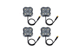 Diode Dynamics Stage Series SXS Rock Light Installer Kit - RGBW M8 w/Controller (4-pack)