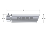 MBRP Universal 5in OD Angled Rolled End 4in Inlet 18in Lgth T304 Exhaust Tip