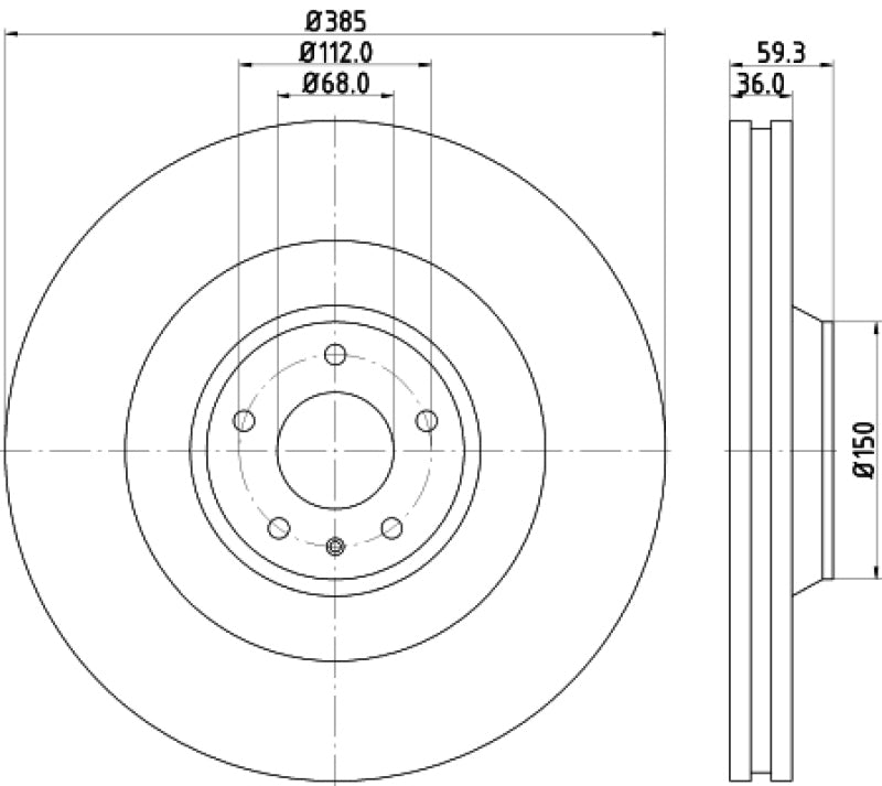 Hella Pagid Front High Carbon Brake Rotor - 05-09 Audi A8