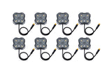 Diode Dynamics Stage Series SXS Rock Light Installer Kit - RGBW M8 w/Controller (8-pack)