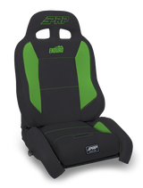 PRP EnduroCrawl Reclining Suspension Seat - Black/Green Vinyl - Driver