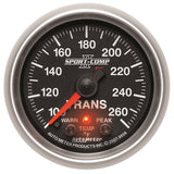 Autometer Elite 52.4mm 100-260F Transmission Temprature Peak & Warn w/ Electronic Control Gauge