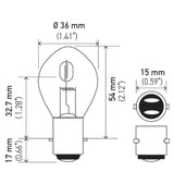 Hella Bulb 6235 12V 35/35W Ba20D B11 S2