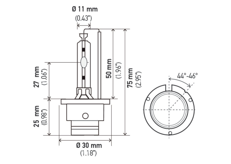 Hella Xenon D2S Bulb P32-2d 85V 35W 4300k