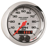 Autometer Marine Chrome 3-3/8in 100MPH GPS Speedometer Gauge