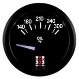 Autometer Stack 52mm 140-300 Deg F 1/8in NPTF Electric Oil Temp Gauge - Black