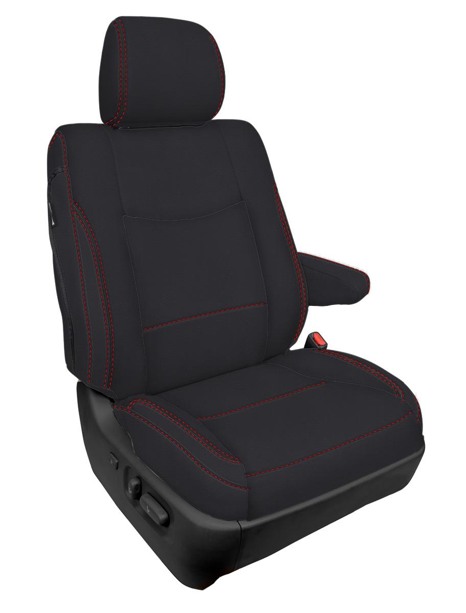 PRP 03-09 Lexus GX470 Front Seat Covers (Pair) - Black w/ Red Stitch