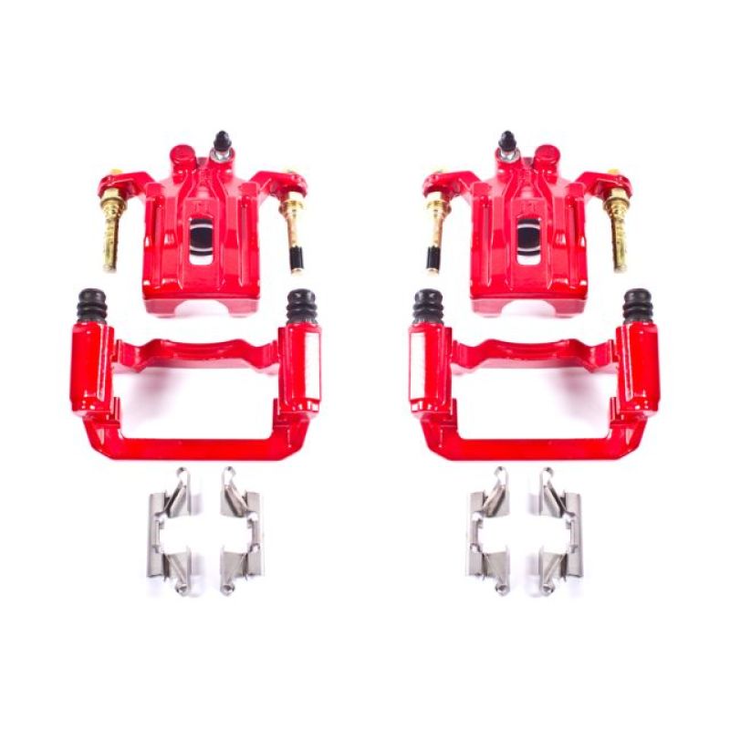 Power Stop 05-12 Nissan Pathfinder Rear Red Calipers w/Brackets - Pair