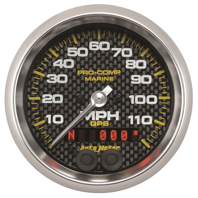 Autometer Marine Carbon Fiber Ultra-Lite 3-3/8in 120MPH GPS Speedometer Gauge