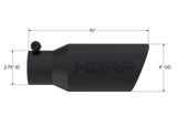 MBRP Universal Angled Rolled End Tip 4in OD / 2-3/4in Inlet / 10in Length - Black