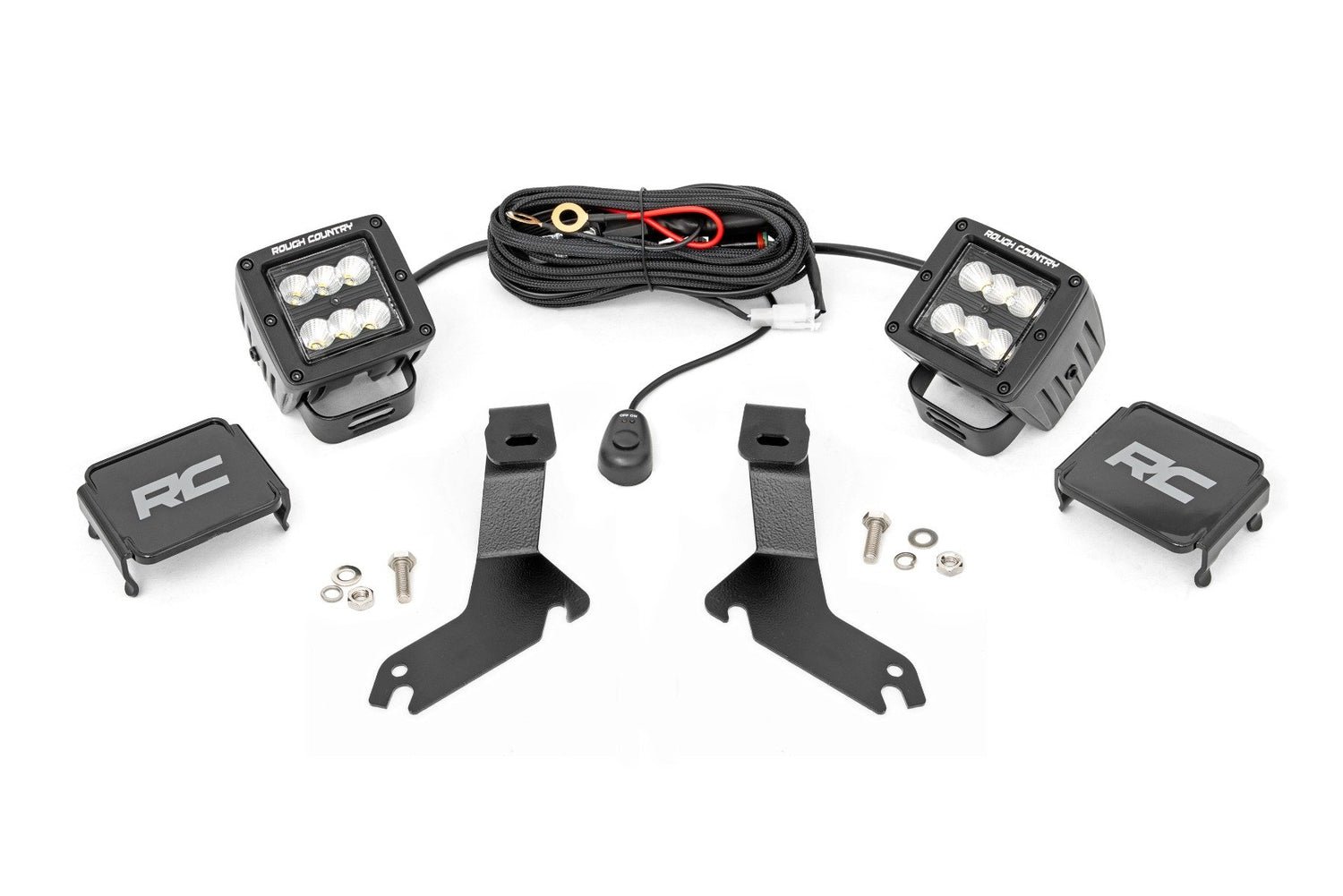 LED Light Kit | Ditch Mount | 2" Black Pair | Flood | Chevy Silverado 1500 (99-06)/Tahoe (00-06)