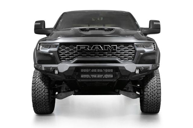 Addictive Desert Designs 25+ RAM 1500 RHO Bomber Front Bumper  (20 Inch Lights)