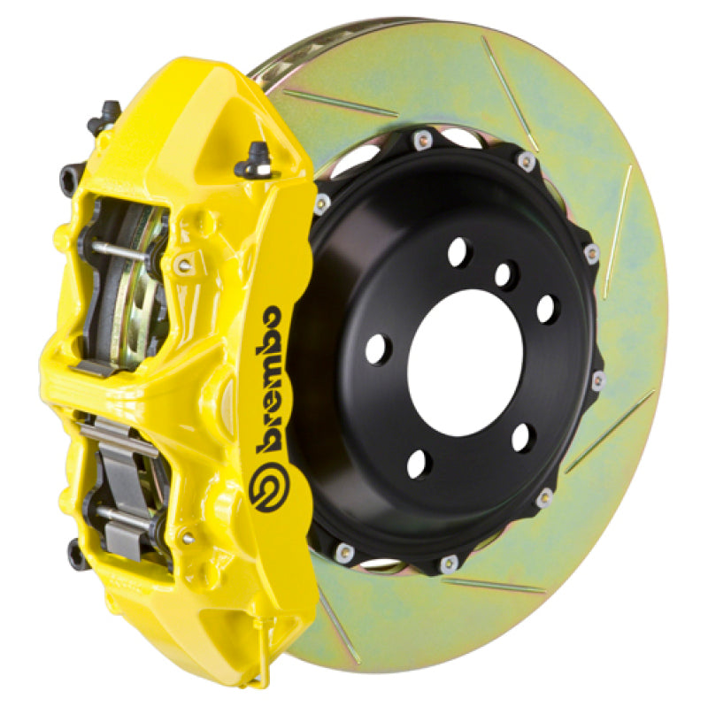 Brembo 80-89 930 Front GT BBK 6 Piston Cast 355x32 2pc Rotor Slotted Type-1- Yellow