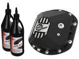 aFe 97-18 Jeep Wrangler TJ/JK Dana 30 Street Series Diff Cover w/ Machined Fins & Gear Oil - Black