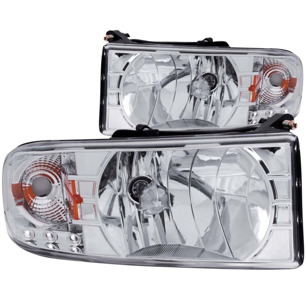 ANZO 1994-2001 Dodge Ram Crystal Headlights Chrome w/ LED - 111206