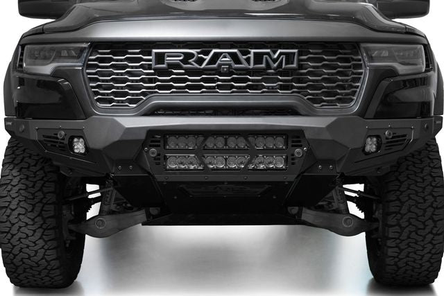 Addictive Desert Designs 25+ RAM 1500 RHO Bomber Front Bumper  (20 Inch Lights)
