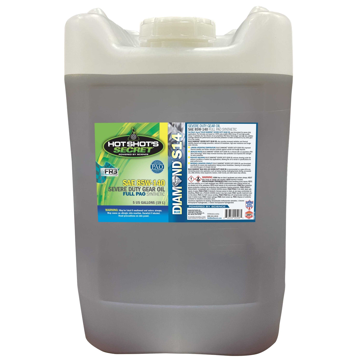 Hot Shot's Secret BLUE DIAMOND GEAR OIL SEVERE DUTY S14 140 WT - 5 GALLON