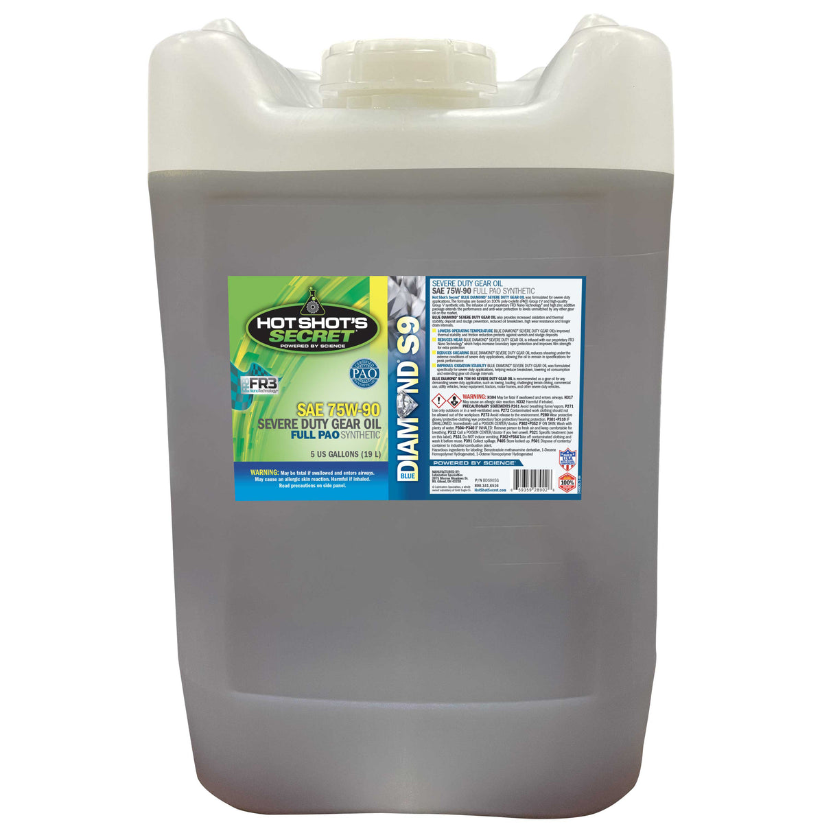 Hot Shot's Secret BLUE DIAMOND GEAR OIL SEVERE DUTY S9 90 WT - 5 GALLON