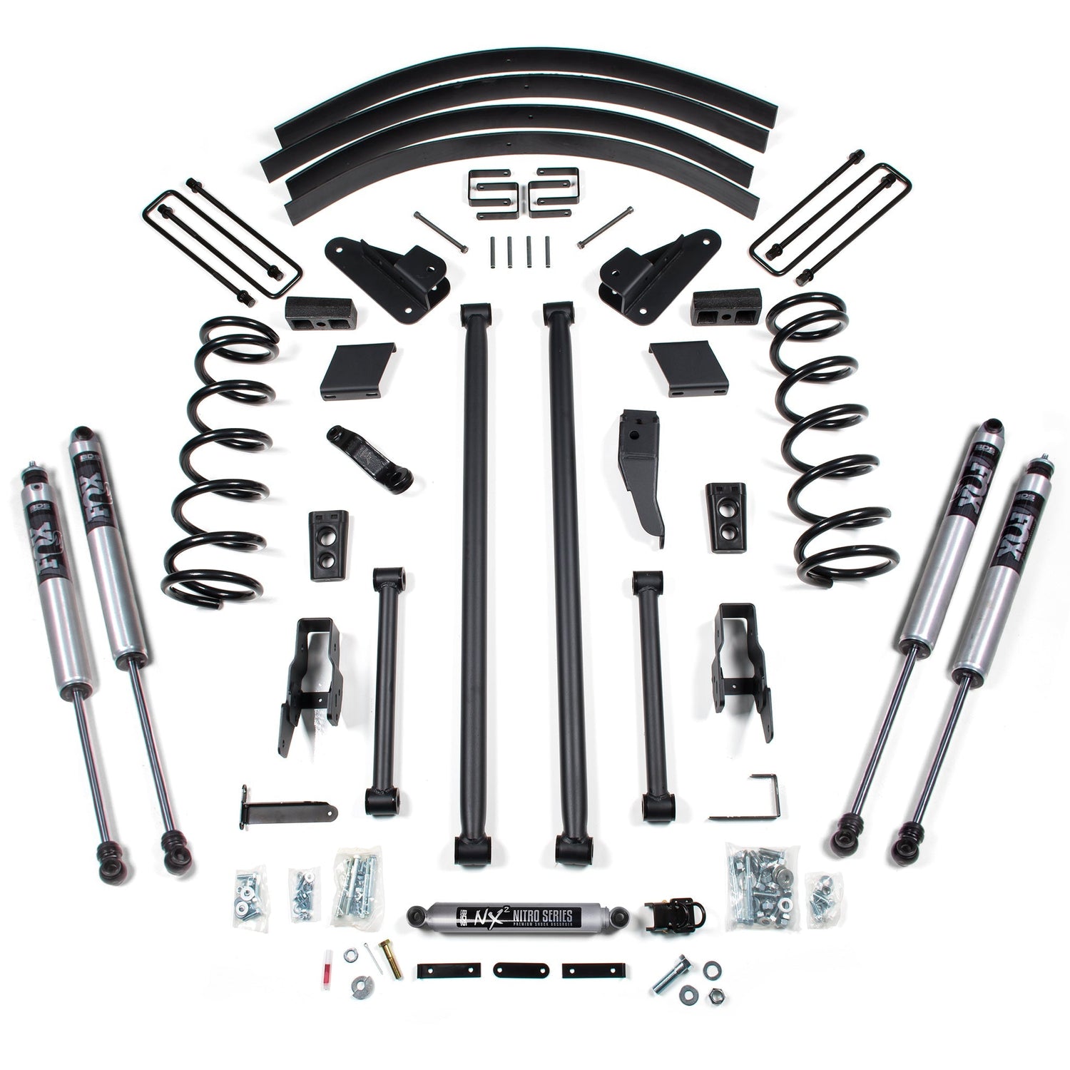 4.5-Inch Lift Kit - Long Arm Conversion for 1994-1999 Dodge Ram 2500/3500 4WD - Block Kit With Factory Overload