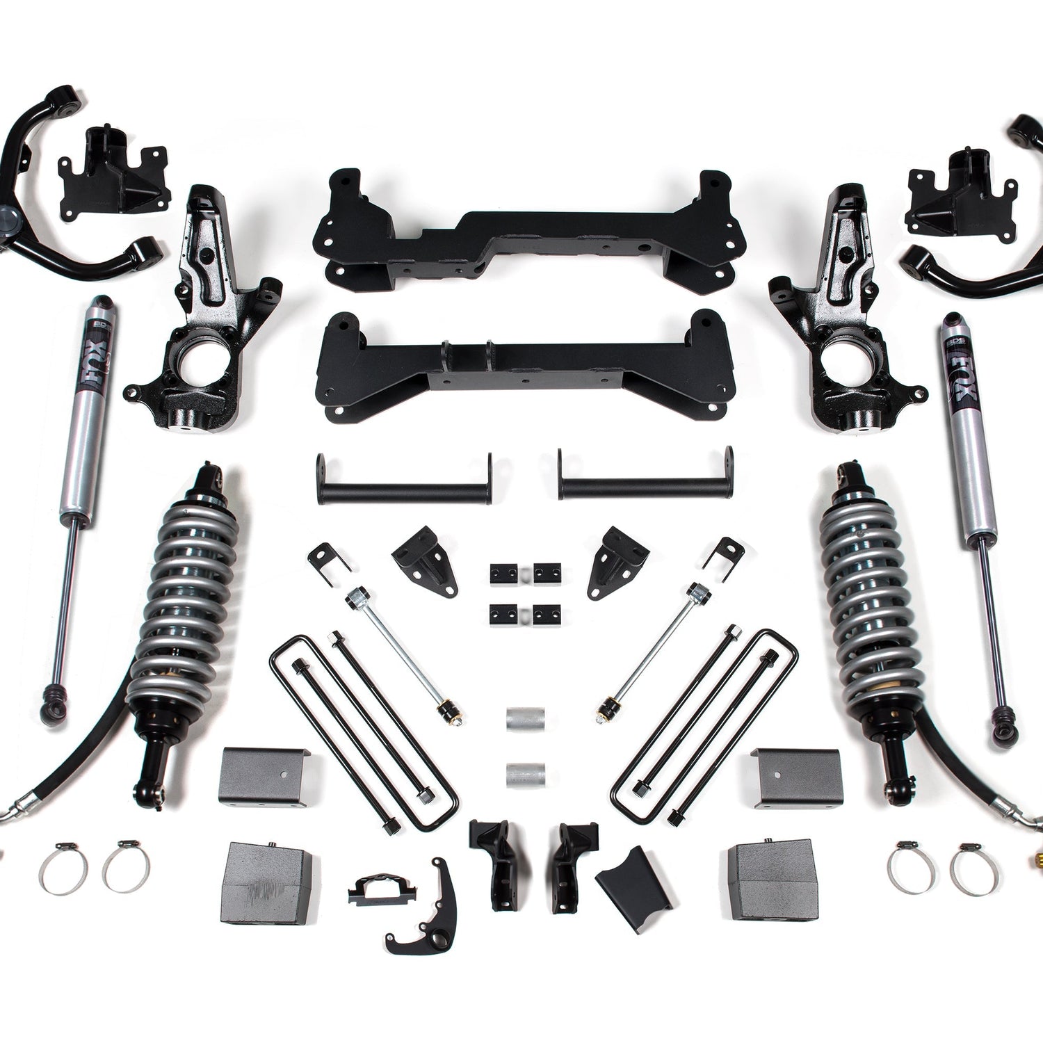 7-Inch Lift Kit - FOX 2.5 Coil-Over Conversion for 2001-2010 Chevy Silverado + GMC Sierra 2500HD 2WD - Carrier Above Crossmember
