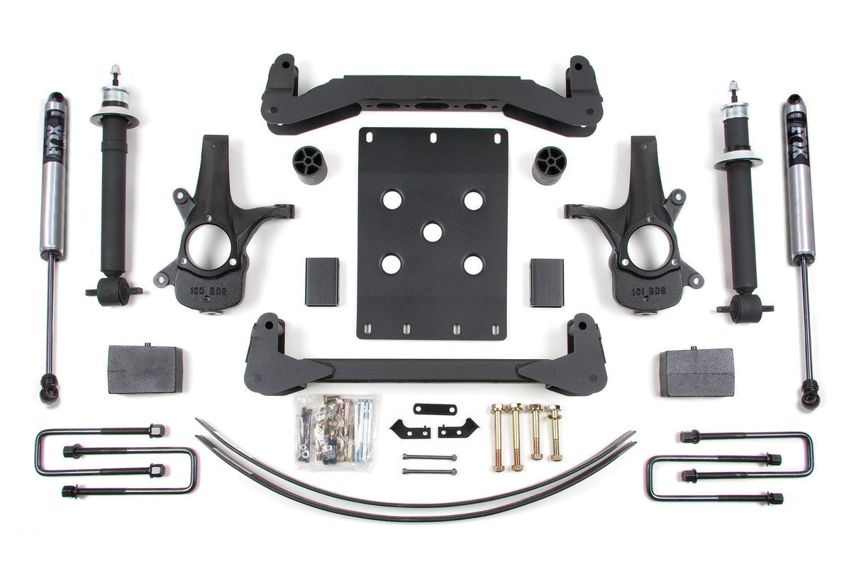 6-Inch Lift Kit for 2007-2013 Chevy Silverado + GMC Sierra 1500 2WD - 5 Inch Block Kit and Add-A-Leaf