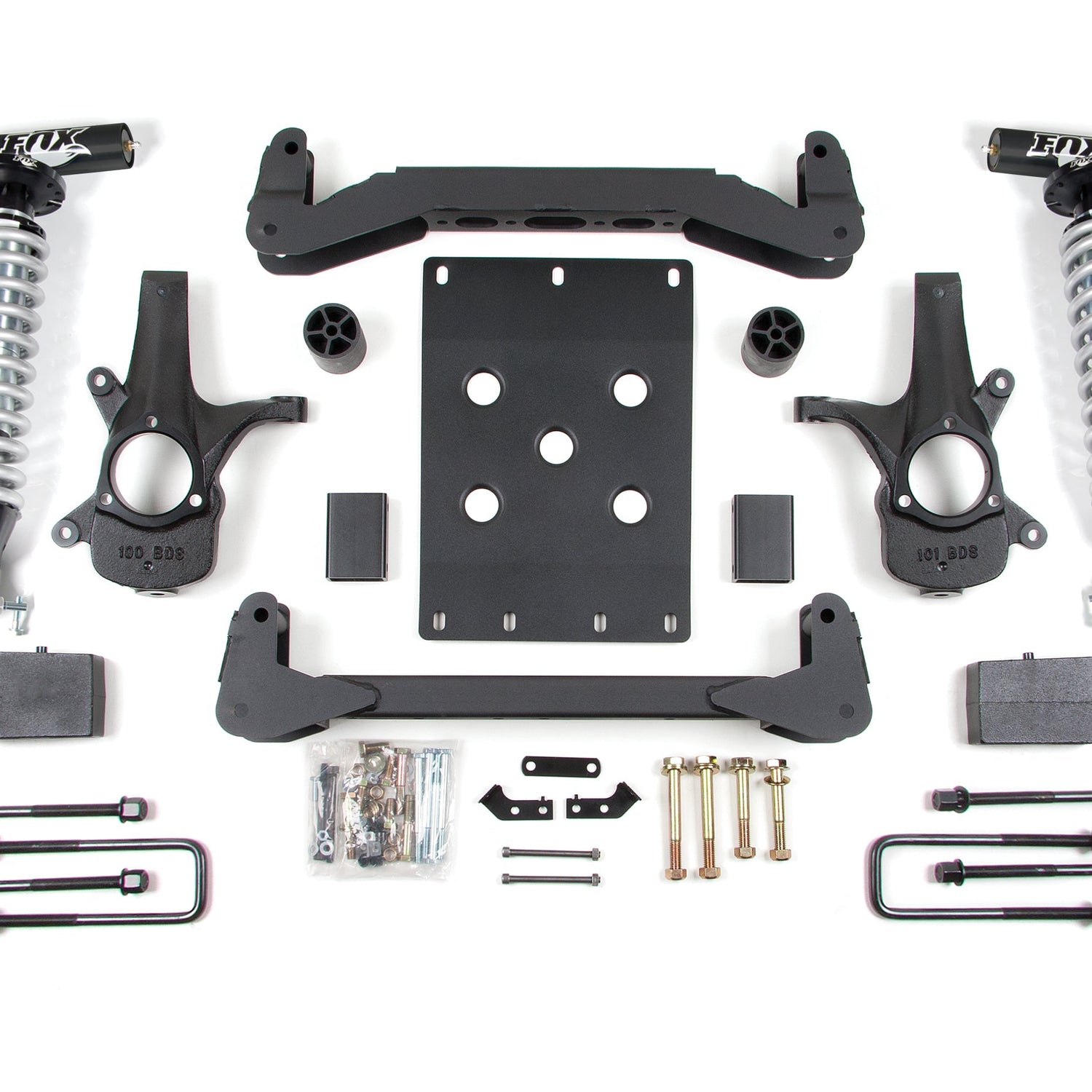 4-Inch Lift Kit - FOX 2.5 Coil-Over for 2007-2013 Chevy Silverado + GMC Sierra 1500 2WD - FOX 2.5 Coil-Overs