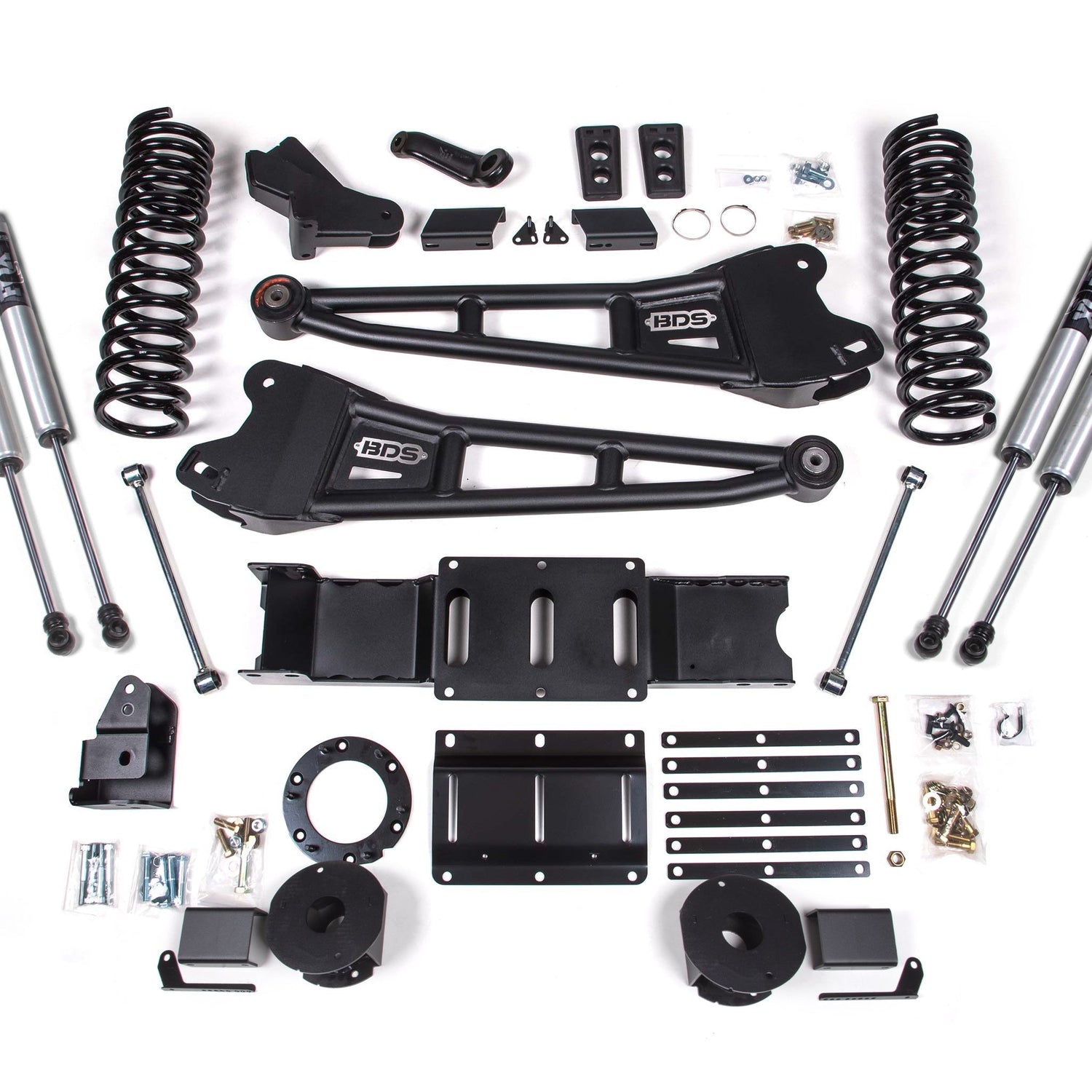 4-Inch Lift Kit w/ Radius Arm for 2019-2024 Dodge Ram 2500 w/ Rear Air Ride 4WD Gas - FOX 2.0 Performance Series