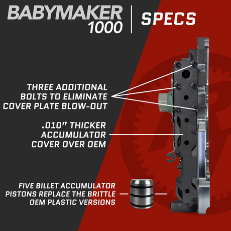 68RFE High Performance Valve Body 2007.5-2018, aka "BabyMaker 1000"