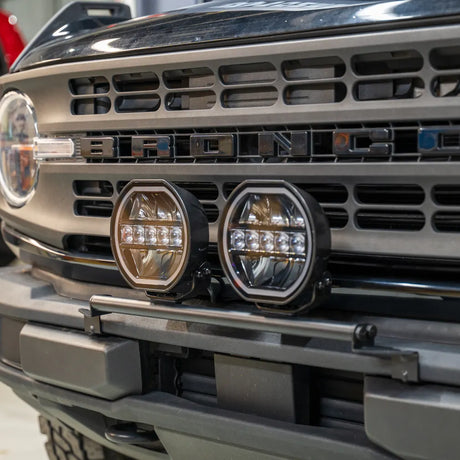 Borne Off-Road 2021+ Ford Bronco Direct Fit Lights - Standard Bumper - 2in x 7in Round - Up