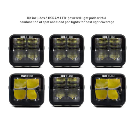 Borne Off-Road 2021+ Ford Bronco Direct Fit Light Pods - Standard Bumper - Kit of 6