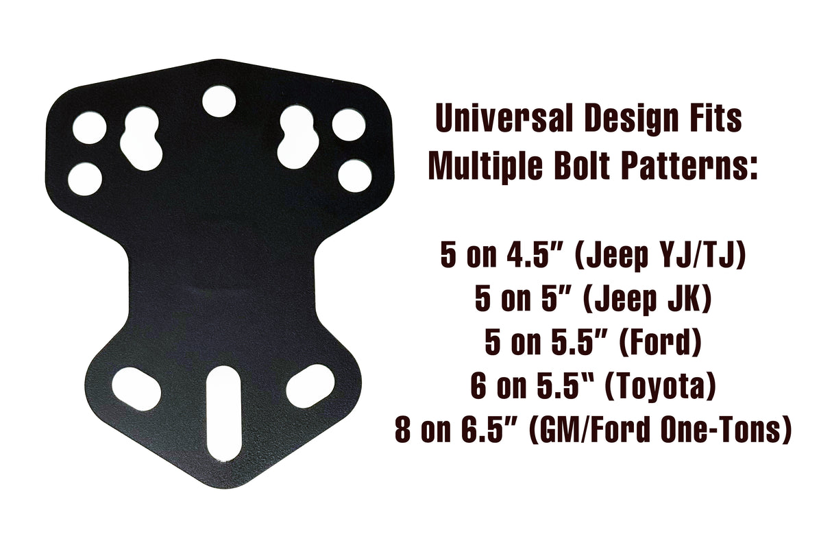 KD Fabworks Spare Tire Carrier License Plate Mount - Fits RIGID CHASE style lights