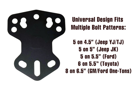 KD Fabworks Spare Tire Carrier License Plate Mount - Fits RIGID CHASE style lights