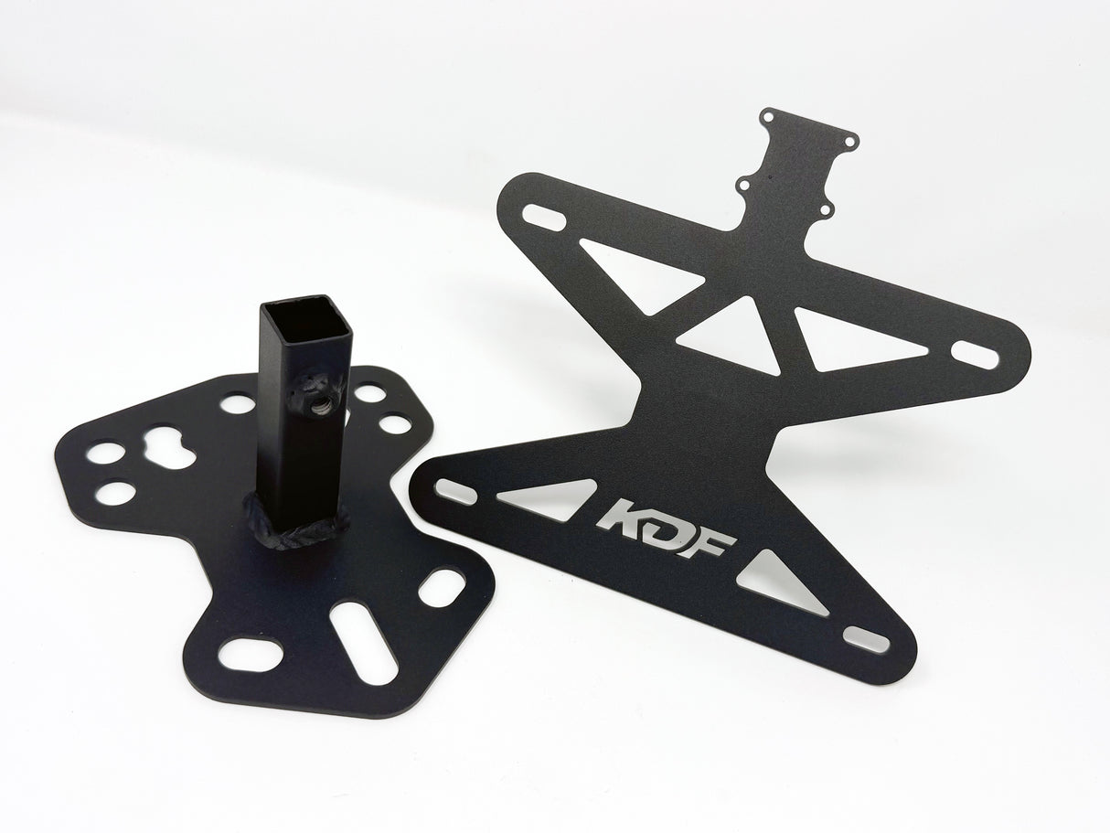 KD Fabworks Spare Tire Carrier License Plate Mount - Fits RIGID CHASE style lights