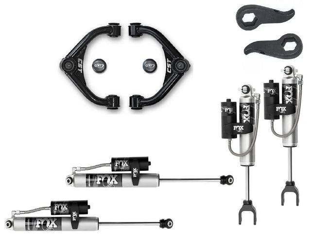 CST Stage 2 Leveling System w/ Fox 2.0 Reservoir Shocks — 11-19 GM HD 2500HD/3500HD