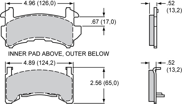 Wilwood Pad Set BP-30 D154 .52in Thick Brake Pads