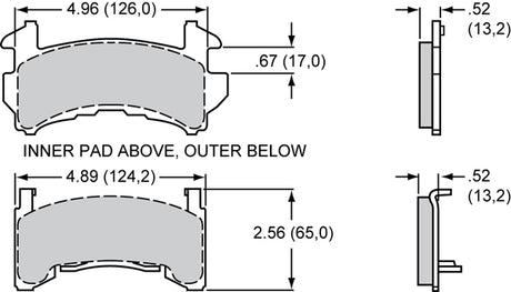 Wilwood Pad Set BP-30 D154 .52in Thick Brake Pads