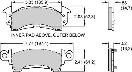 Wilwood Pad Set BP-30 DD52 .52in Thick Brake Pads
