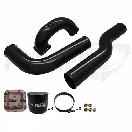 Pusher 3.5" MEGA Intake System with 3.5" Passenger Side Intercooler Tube - Black