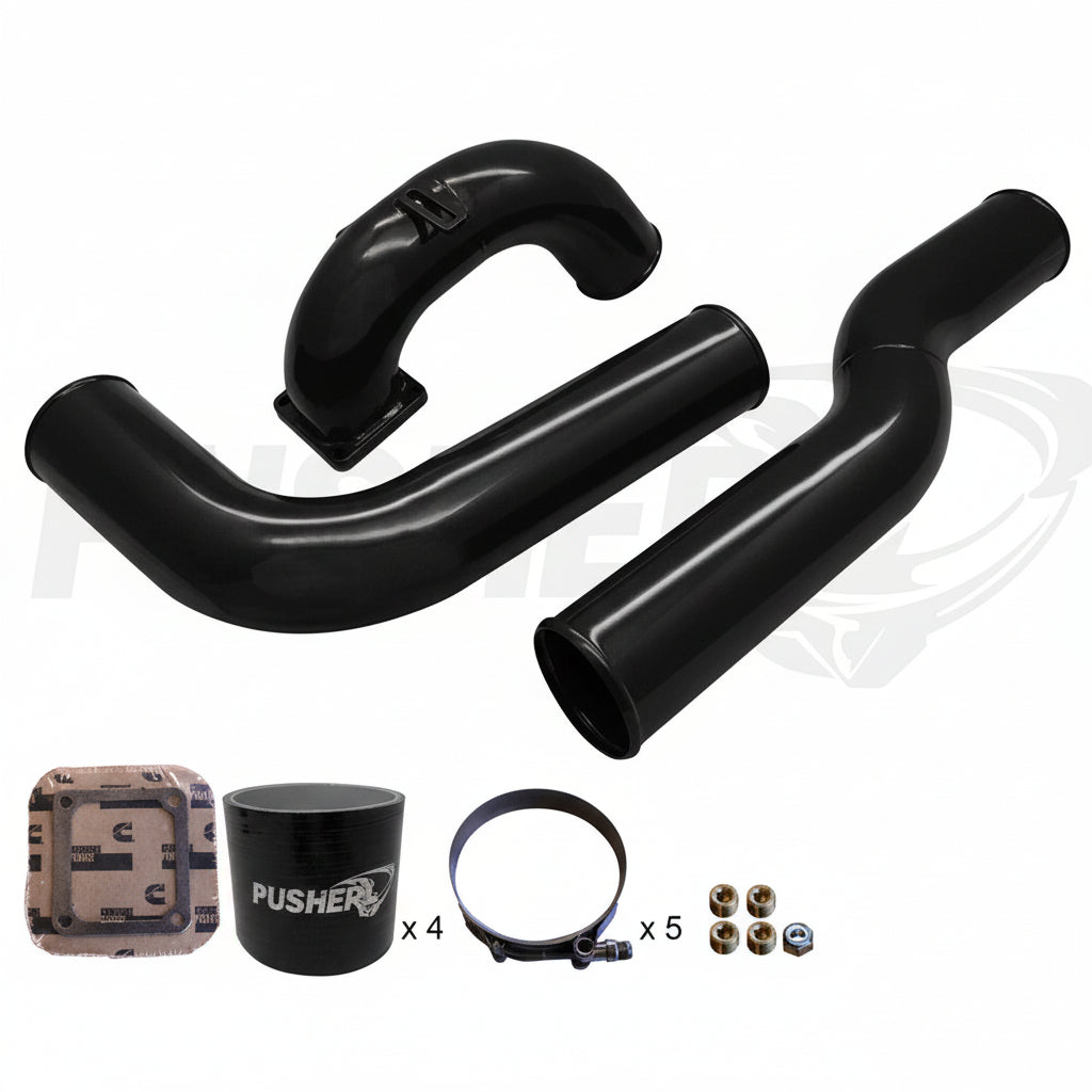 Pusher 3.5" MEGA Intake System with 3.5" Passenger Side Intercooler Tube for 2003-2007 Dodge Cummins