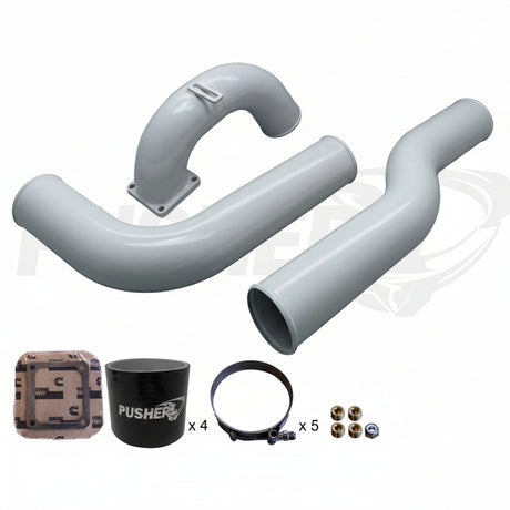 Pusher 3.5" MEGA Intake System with 3.5" Passenger Side Intercooler Tube - White