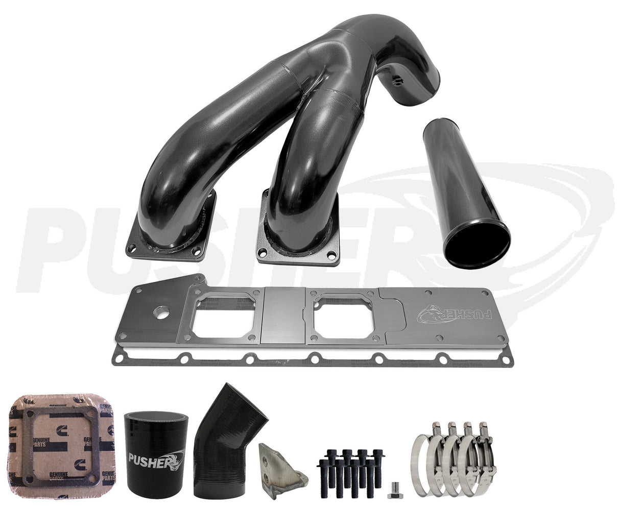 Pusher 3.5" MEGA Twin Intake System 1994-1998 Dodge Cummins 12v