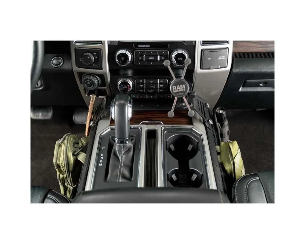 DV8 Offroad 15-20 Ford F150 / 17-21 Ford F250/F350 Center Console Molle Panels & Device Mount